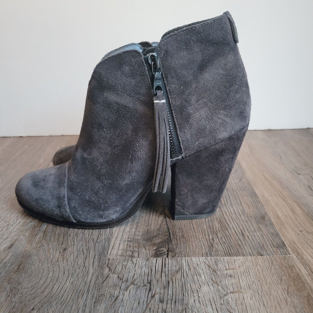 Rag & Bone‎ Margot ankle boots US size 8 EU 38 gray suede dual zip with tassels - Picture 7 of 12